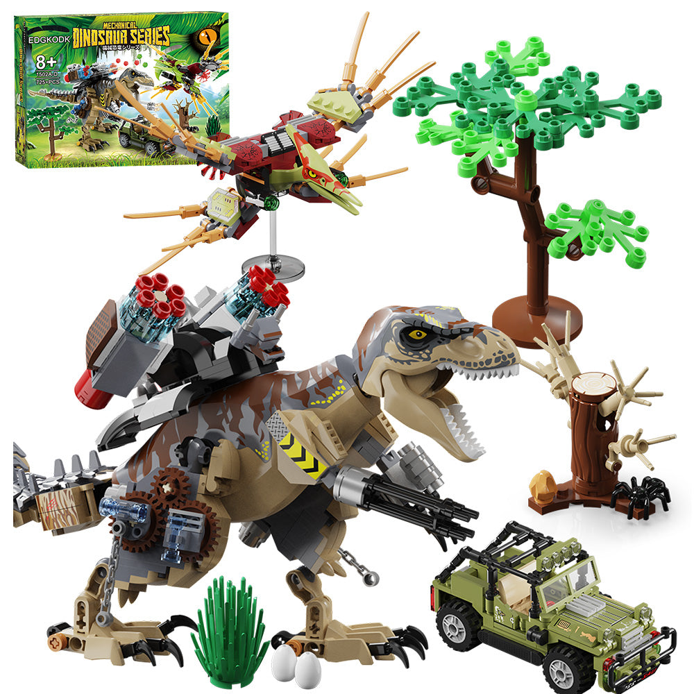 Mesiondy Jurassic Tyrannosaurus Rex Mutations-Bausteine-Set (725 Teile), Dinosaurier-Spielzeug, unendliches MINT-Kreativitäts-Starter-Kit