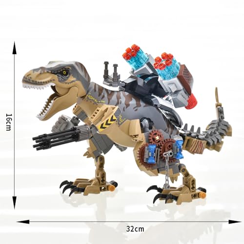 Mesiondy Jurassic Tyrannosaurus Rex Mutation Building Blocks Toys Sets (725 Pcs) , Dinosaur Toy Infinite STEM Creativity Starter Kit