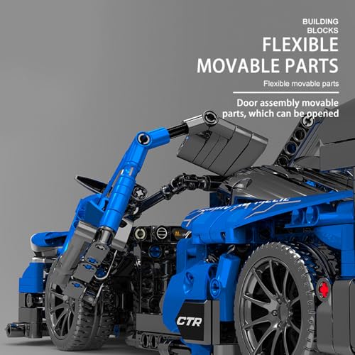 Mesiondy 1404 Pcs Hypercar Engineering Kit | Mechanical Supercar Model with V12 Engine Linkage | Adult Building Challenge & STEM Display Set