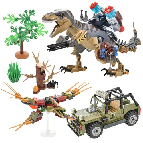 Mesiondy Jurassic Tyrannosaurus Rex Mutation Building Blocks Toys Sets (725 Pcs) , Dinosaur Toy Infinite STEM Creativity Starter Kit