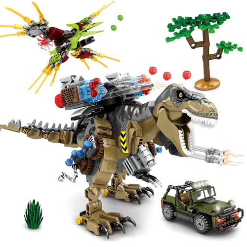 Mesiondy Jurassic Tyrannosaurus Rex Mutation Building Blocks Toys Sets (725 Pcs) , Dinosaur Toy Infinite STEM Creativity Starter Kit