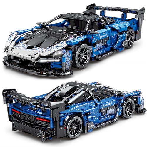 Mesiondy 1404 Pcs Hypercar Engineering Kit | Mechanical Supercar Model with V12 Engine Linkage | Adult Building Challenge & STEM Display Set