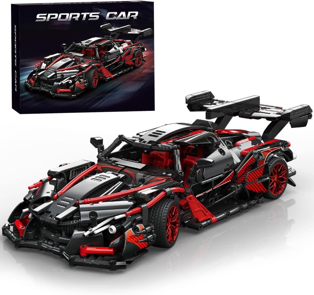 Mesiondy Adults Challenging Racing Car Building Blocks Kit (1391 Pcs) - 1/14 Scale Sports Car Model
