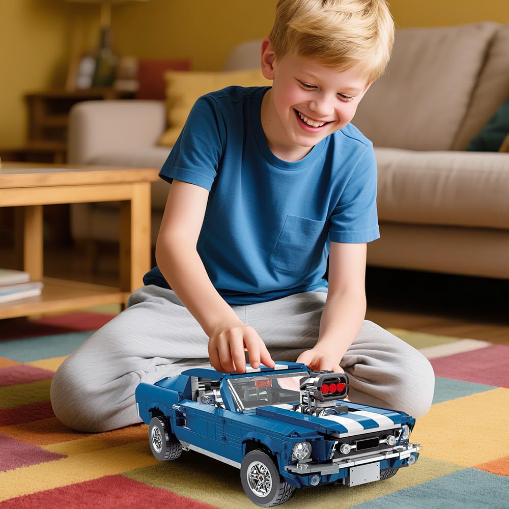 Mesiondy 1:10 MOC Sports GTRS Car Building Blocks Set (Blue) - 1680 Pcs