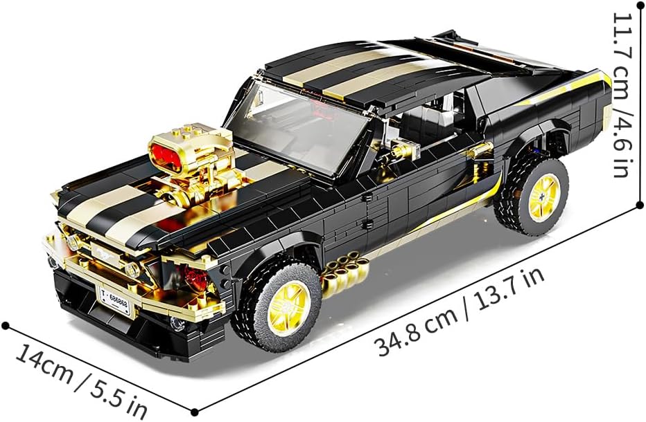 Mesiondy 1:10 MOC Sports GTRS Car Building Blocks Set (Black) - 1680 Pcs
