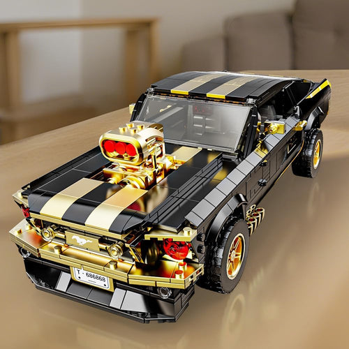 Mesiondy 1:10 MOC Sports GTRS Car Building Blocks Set (Black) - 1680 Pcs