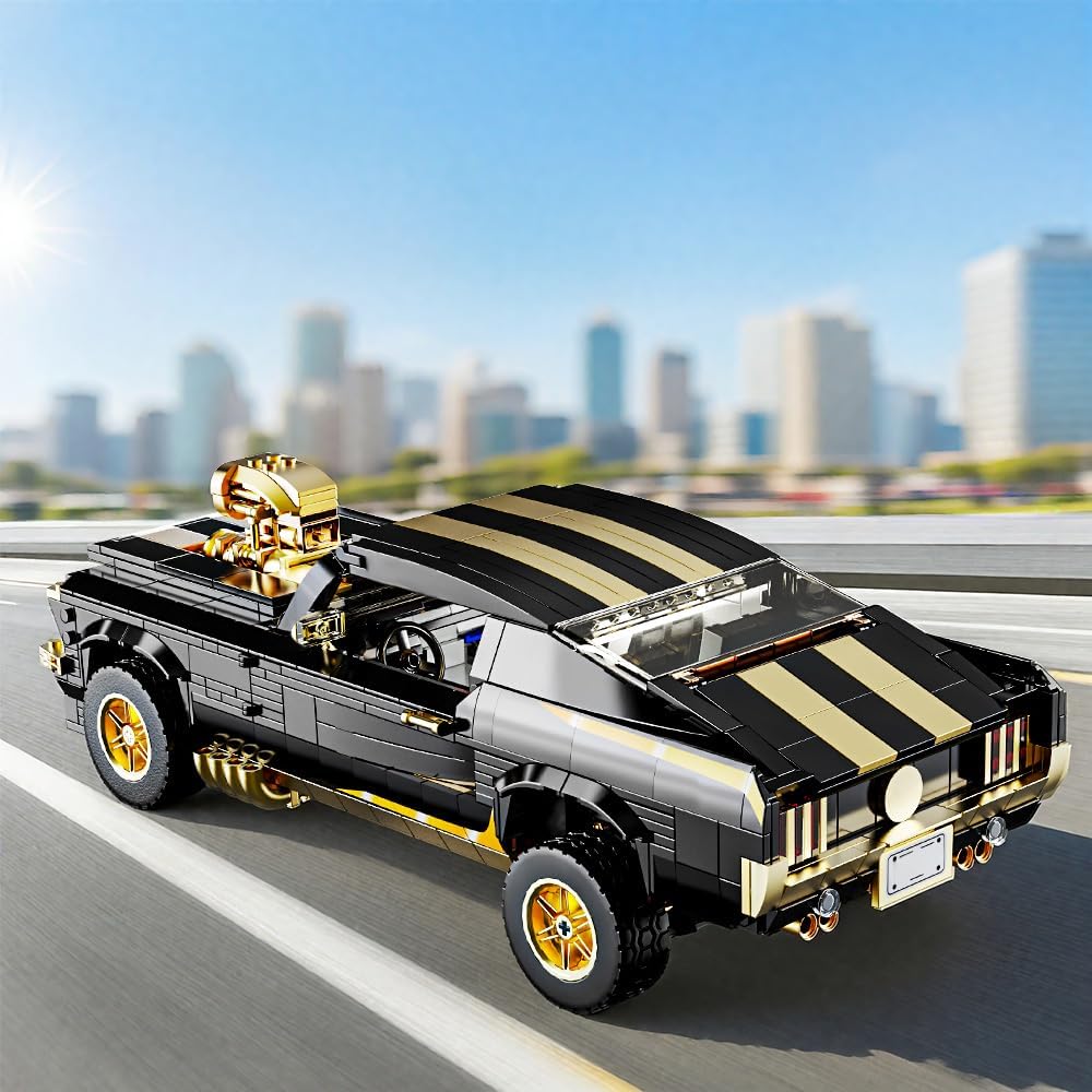 Mesiondy 1:10 MOC Sports GTRS Car Building Blocks Set (Black) - 1680 Pcs