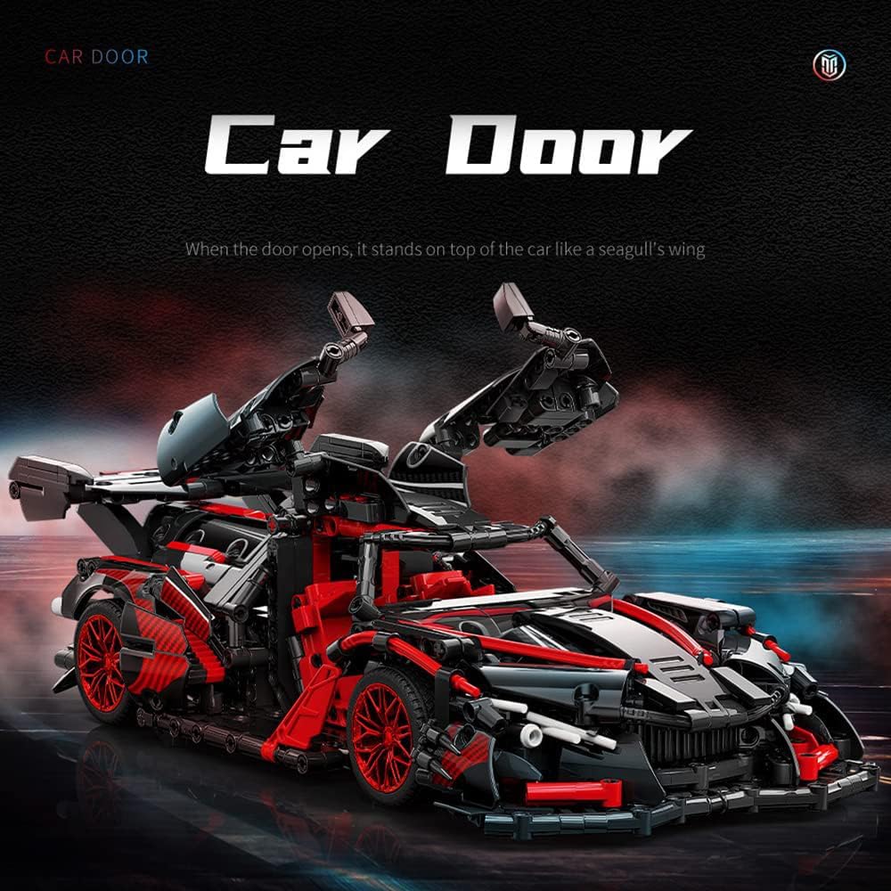 Mesiondy Adults Challenging Racing Car Building Blocks Kit (1391 Pcs) - 1/14 Scale Sports Car Model