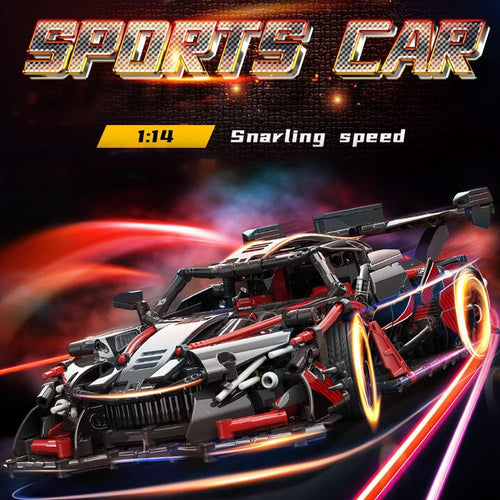 Mesiondy Adults Challenging Racing Car Building Blocks Kit (1391 Pcs) - 1/14 Scale Sports Car Model