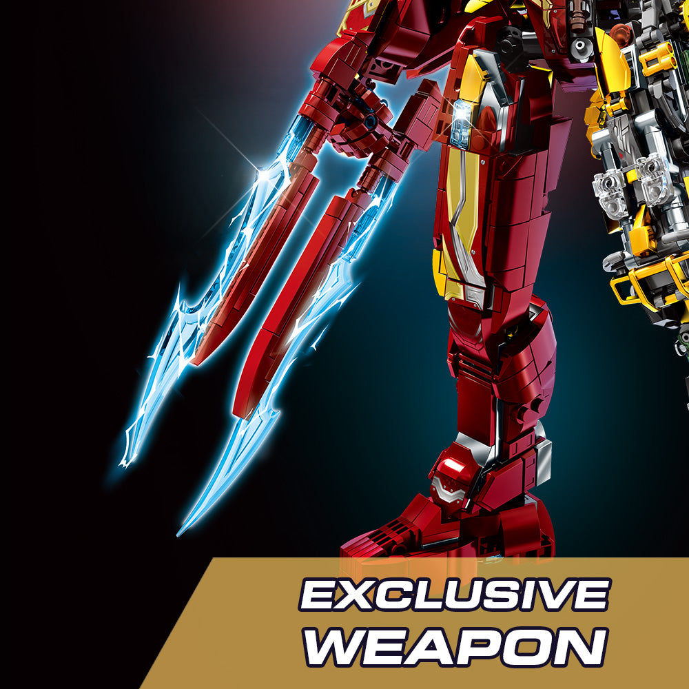 Mesiondy 2002PCS Crimson Mecha Warrior - 15-Inch Large Scale Half-Mechanical Armor Robot - Premium Tech Hero Collectible